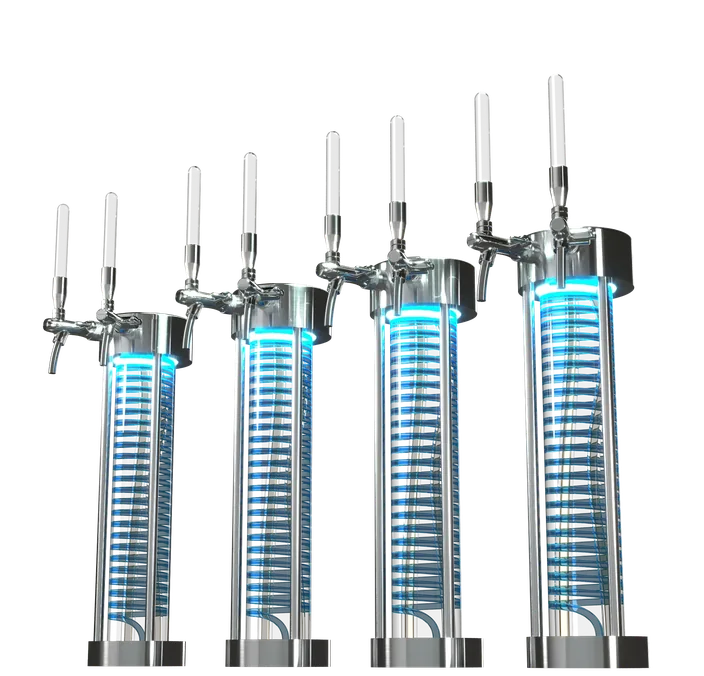 Custom beer tap system product prototype with fabricated dispensing hardware and serviceable mechanical assembly.